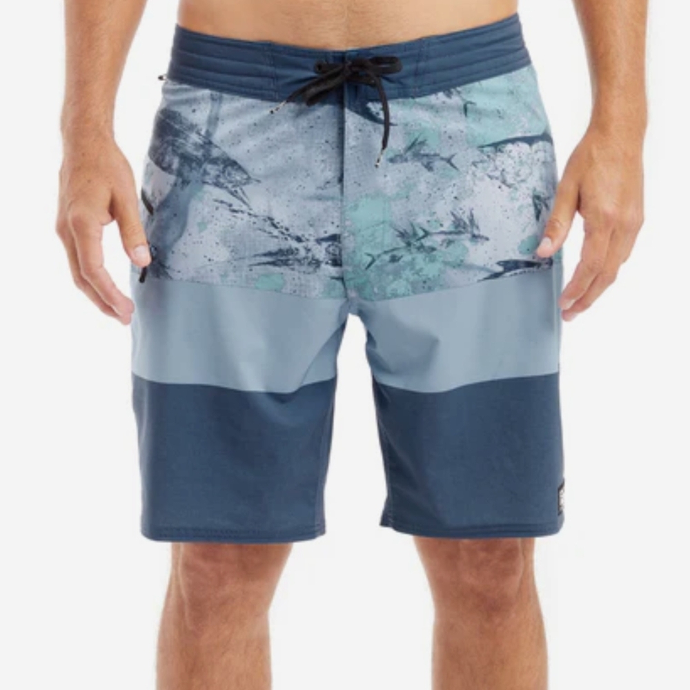 Pelagic Strike Men's Blue Swim Board Shorts Size 40